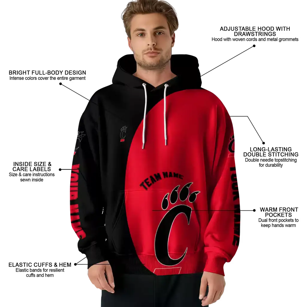 customized cincinnati bearcats minimalist design red black hoodie latest model customized cincinnati bearcats minimalist design red black hoodie latest model