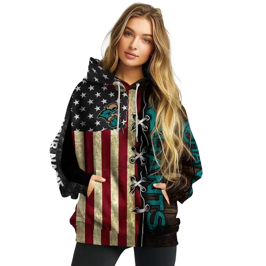 customized coastal carolina chanticleers american pride hoodie high quality customized coastal carolina chanticleers american pride hoodie high quality
