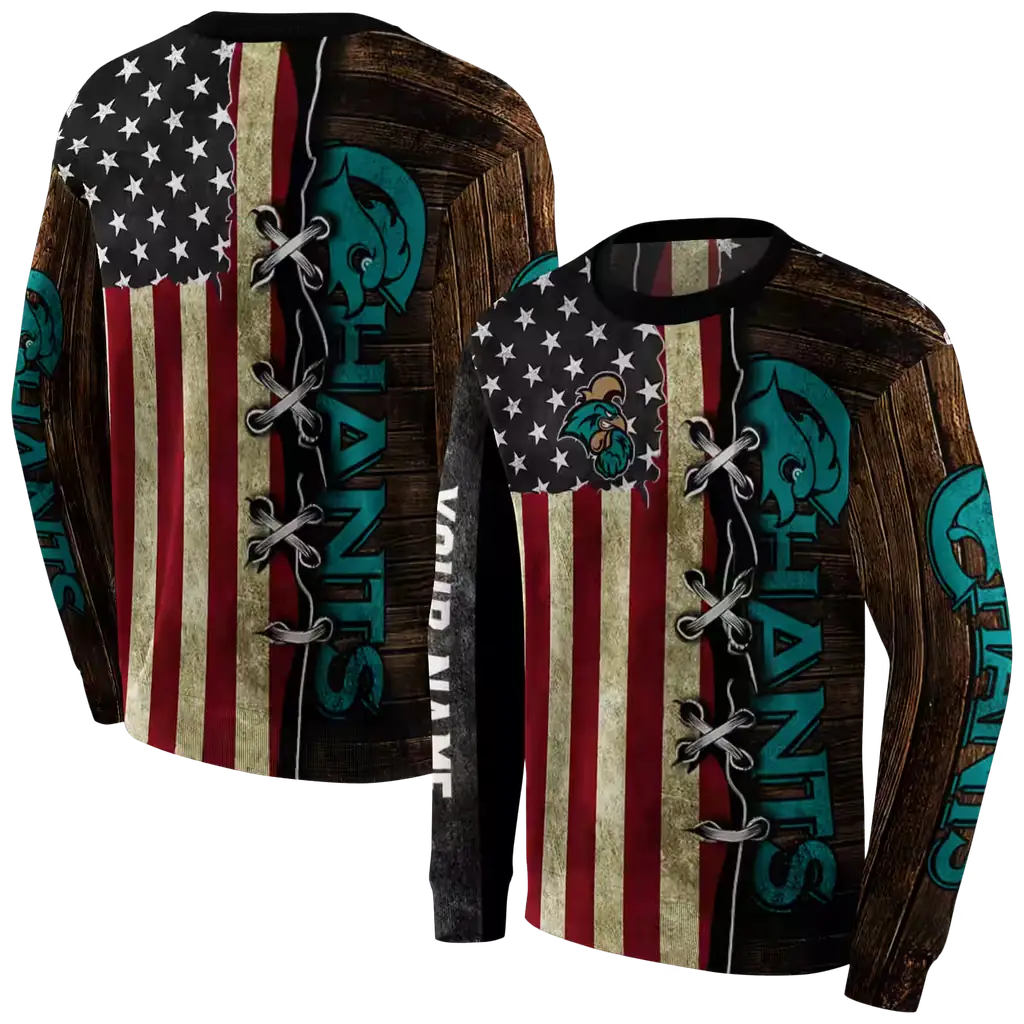 customized coastal carolina chanticleers american pride hoodie premium grade customized coastal carolina chanticleers american pride hoodie premium grade