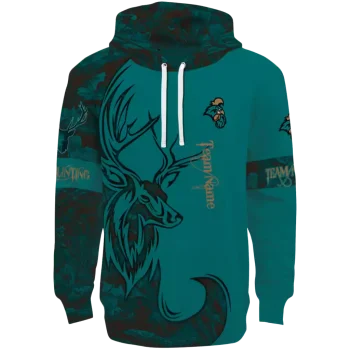 customized coastal carolina chanticleers deer silhouette green hoodie best selling