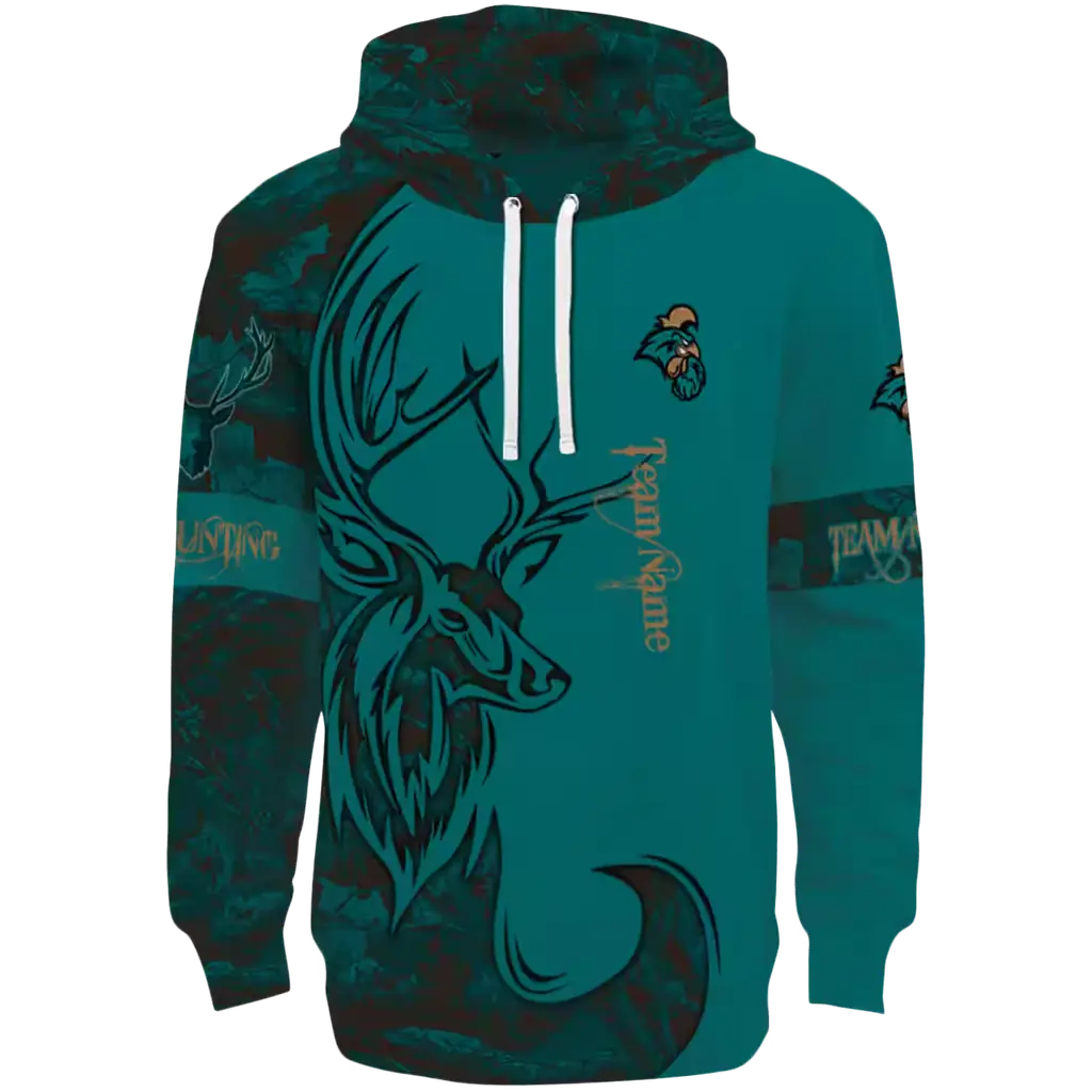 customized coastal carolina chanticleers deer silhouette green hoodie best selling customized coastal carolina chanticleers deer silhouette green hoodie best selling
