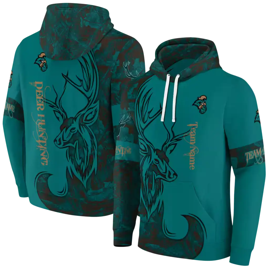 customized coastal carolina chanticleers deer silhouette green hoodie fashion forward customized coastal carolina chanticleers deer silhouette green hoodie fashion forward