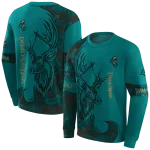 customized coastal carolina chanticleers deer silhouette green hoodie best selling