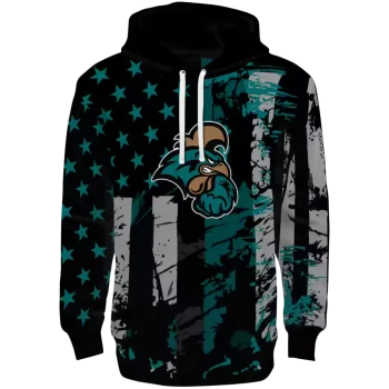 customized coastal carolina chanticleers distressed flag green black hoodie best selling