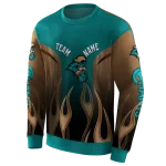 customized coastal carolina chanticleers flame design green hoodie best selling