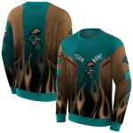 customized coastal carolina chanticleers flame design green hoodie best selling