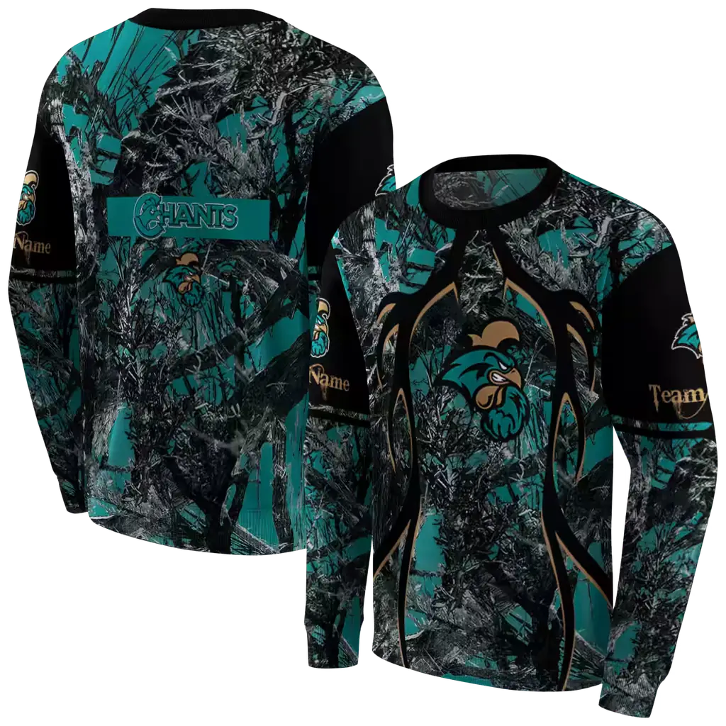 customized coastal carolina chanticleers hunting theme green black hoodie premium grade customized coastal carolina chanticleers hunting theme green black hoodie premium grade