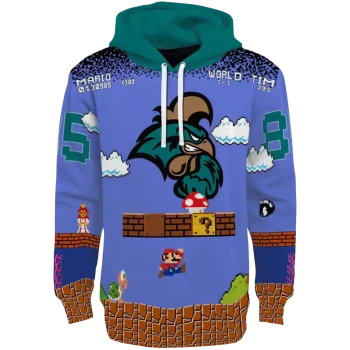 customized coastal carolina chanticleers mario blue black hoodie best selling