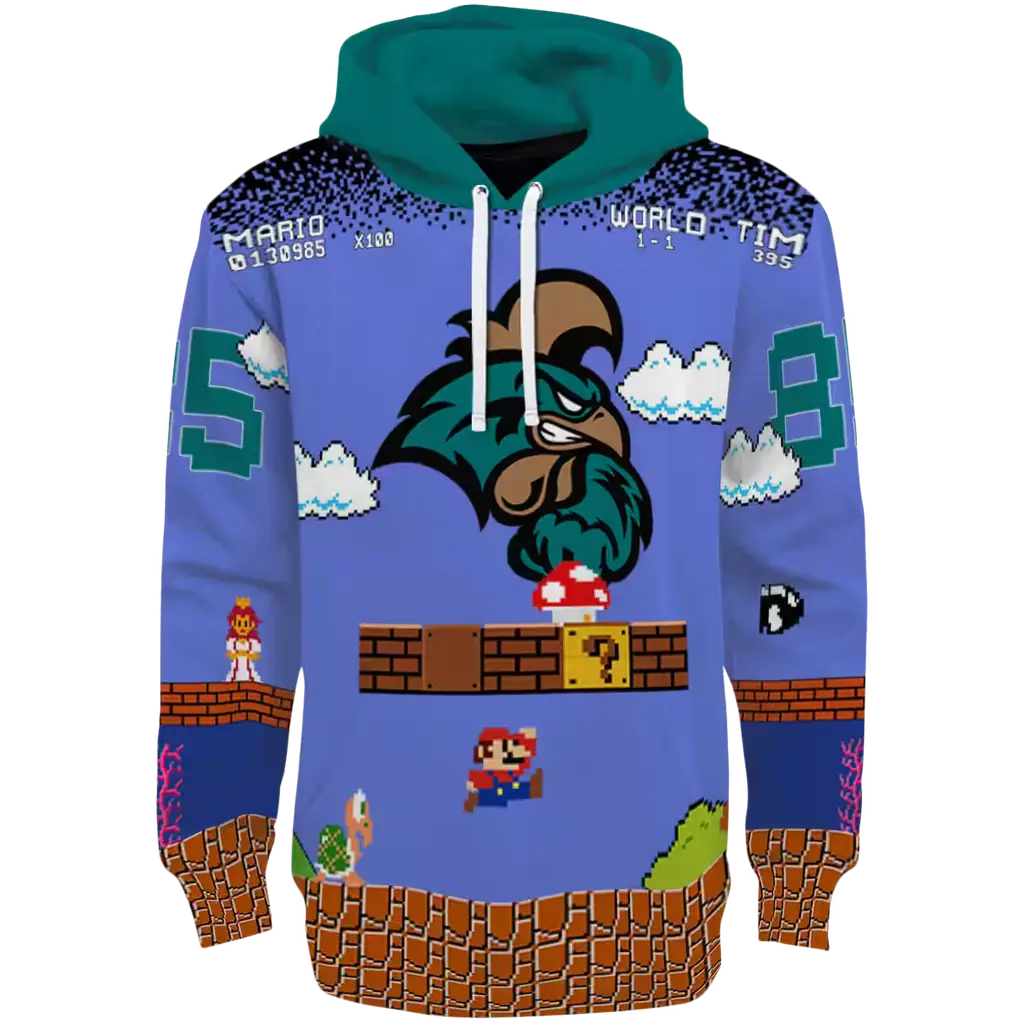 customized coastal carolina chanticleers mario blue black hoodie best selling customized coastal carolina chanticleers mario blue black hoodie best selling