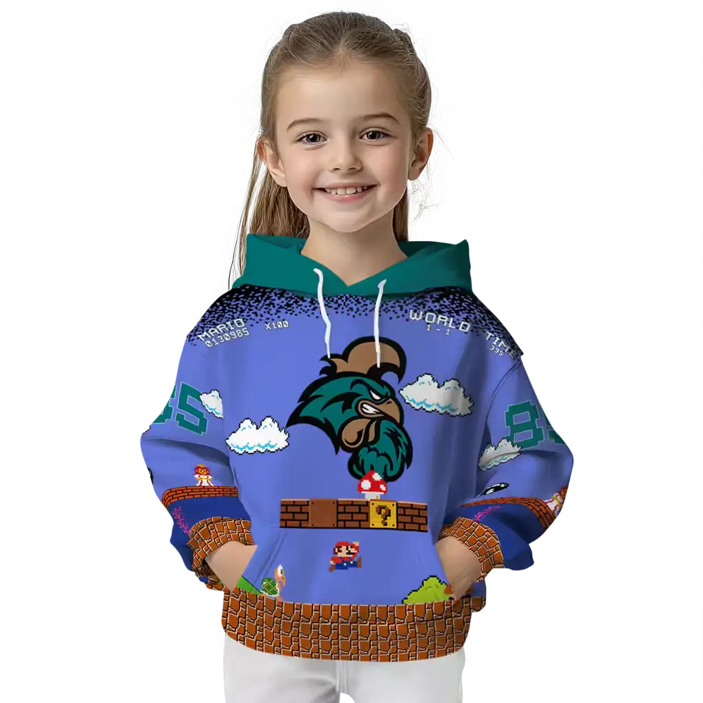 customized coastal carolina chanticleers mario blue black hoodie top rated customized coastal carolina chanticleers mario blue black hoodie top rated