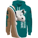 customized coastal carolina chanticleers peeking snoopy green hoodie best selling