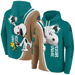 customized coastal carolina chanticleers peeking snoopy green hoodie best selling