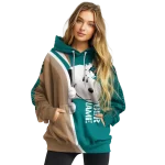 customized coastal carolina chanticleers peeking snoopy green hoodie best selling