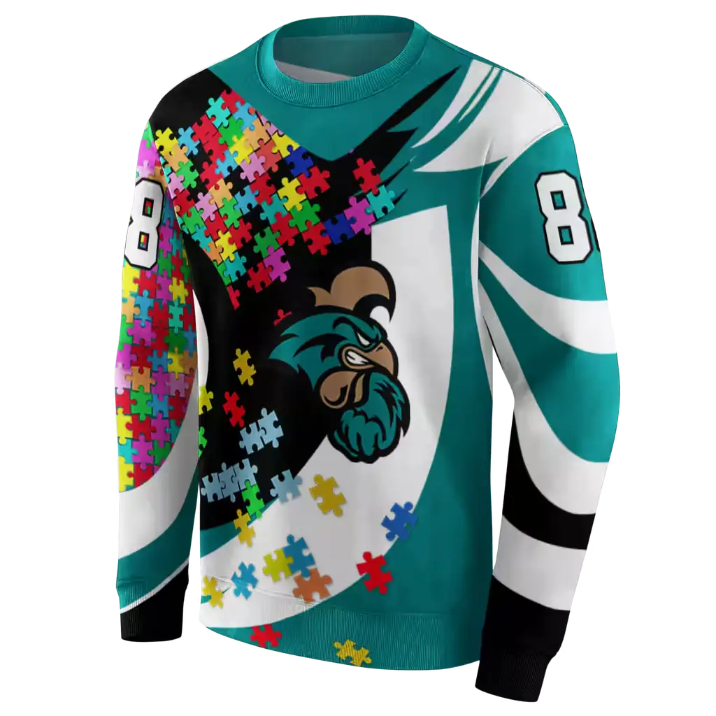 customized coastal carolina chanticleers puzzle pieces green hoodie new arrival customized coastal carolina chanticleers puzzle pieces green hoodie new arrival