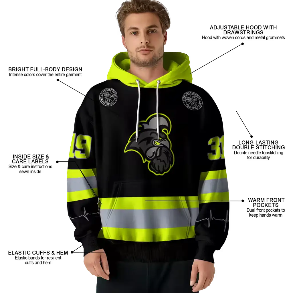 customized coastal carolina chanticleers safety motif black neon green hoodie latest model customized coastal carolina chanticleers safety motif black neon green hoodie latest model