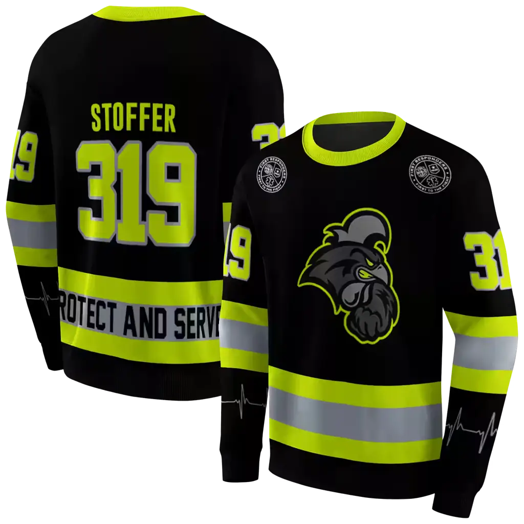 customized coastal carolina chanticleers safety motif black neon green hoodie premium grade customized coastal carolina chanticleers safety motif black neon green hoodie premium grade