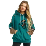 customized coastal carolina chanticleers striped sleeves green hoodie best selling