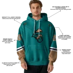 customized coastal carolina chanticleers striped sleeves green hoodie best selling