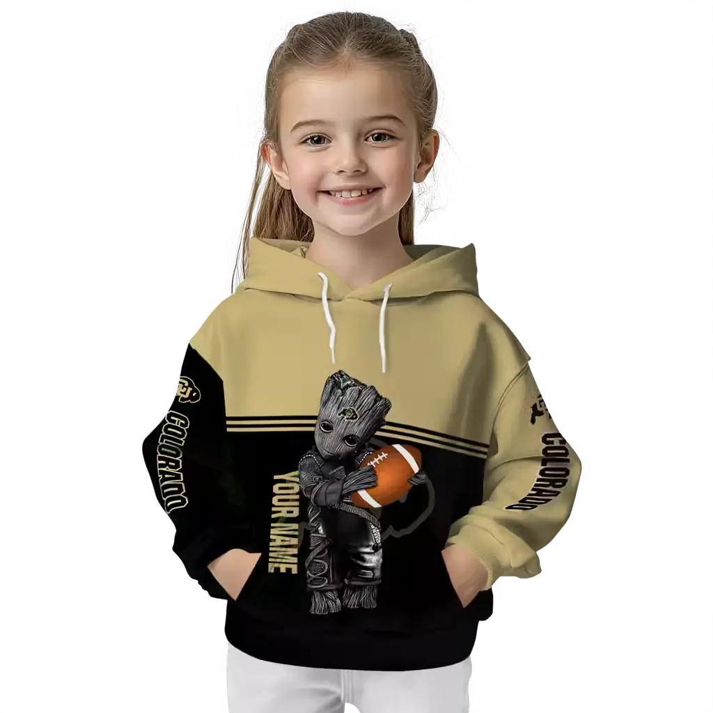 customized colorado buffaloes baby groot gold black hoodie top rated customized colorado buffaloes baby groot gold black hoodie top rated