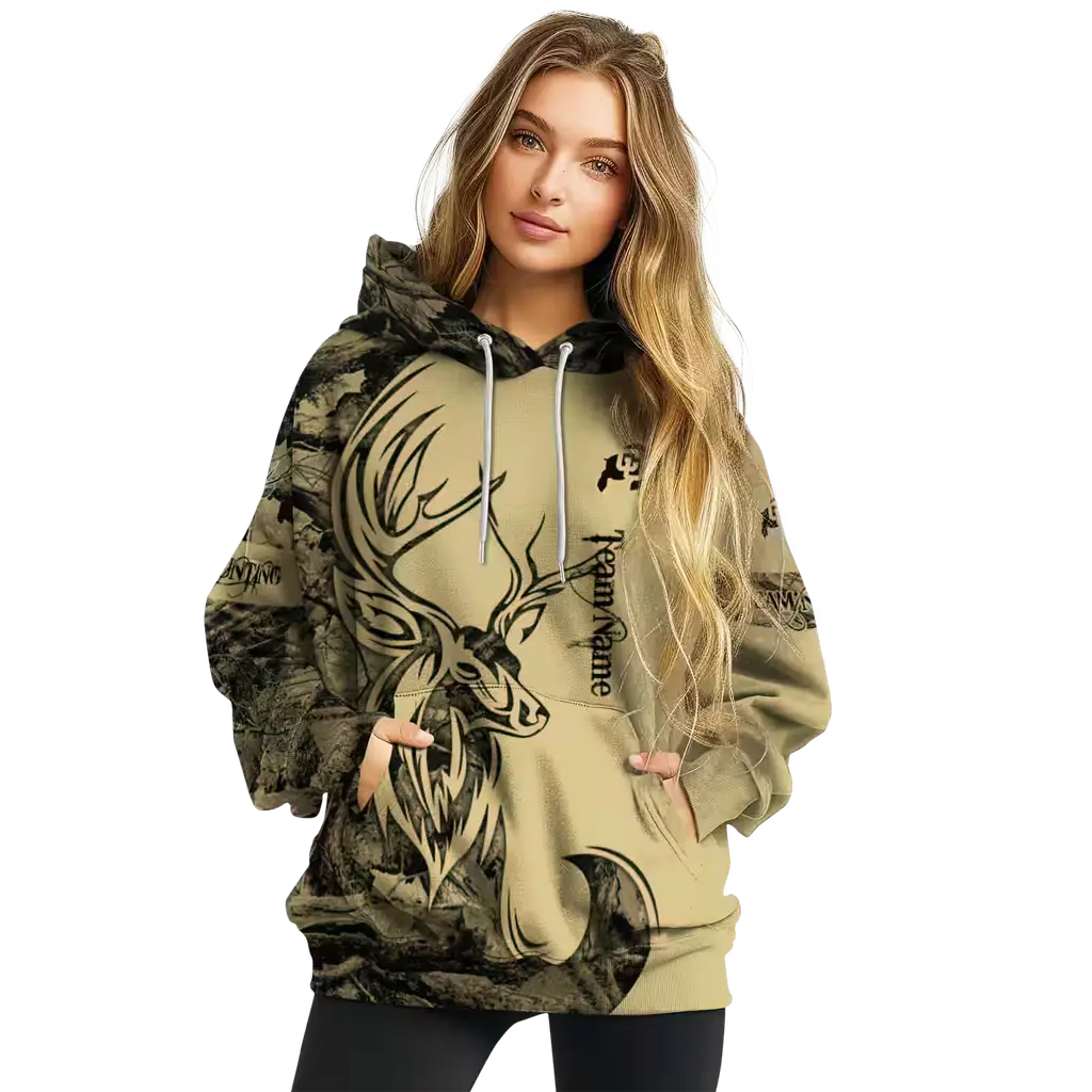 customized colorado buffaloes deer silhouette gold hoodie high quality customized colorado buffaloes deer silhouette gold hoodie high quality