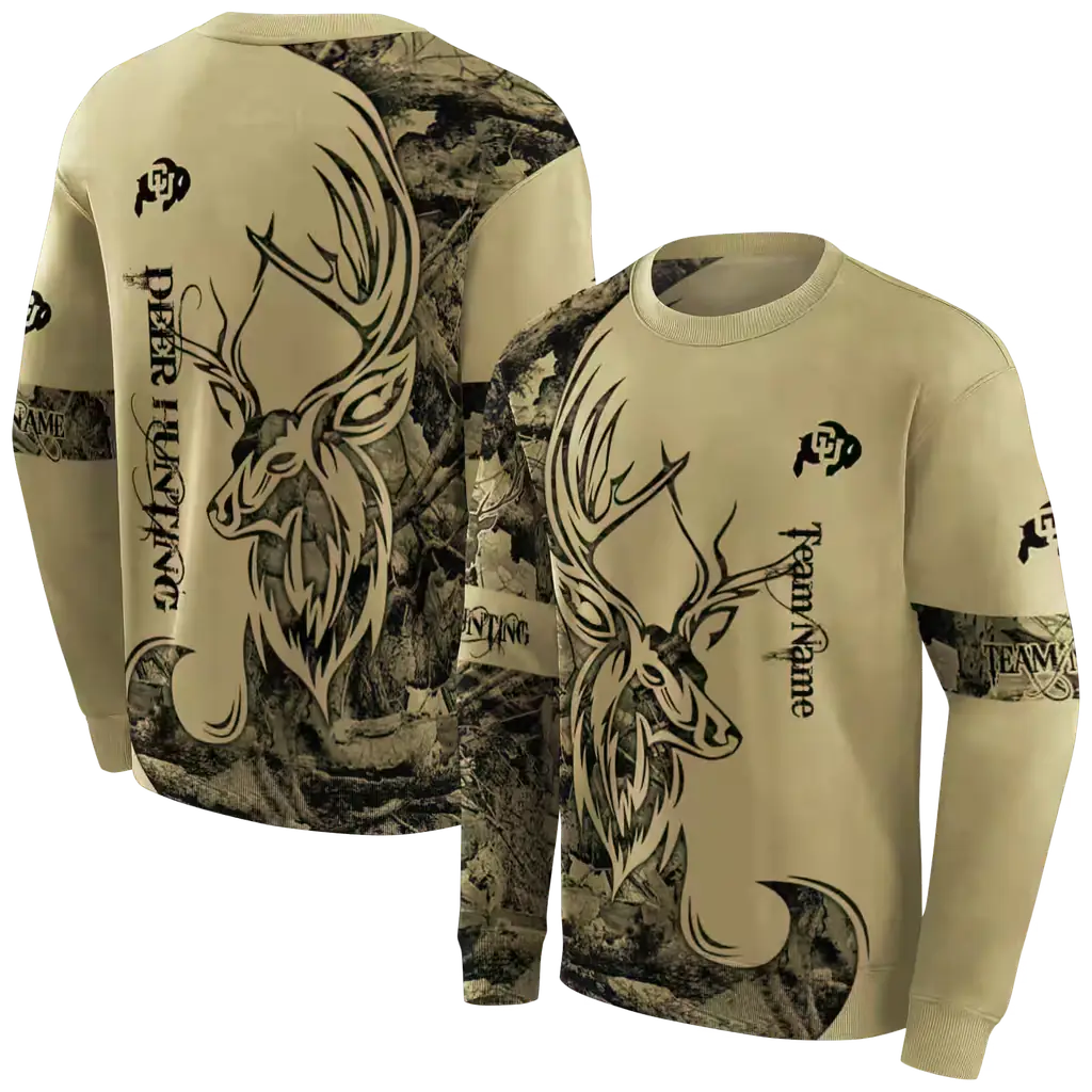 customized colorado buffaloes deer silhouette gold hoodie premium grade customized colorado buffaloes deer silhouette gold hoodie premium grade