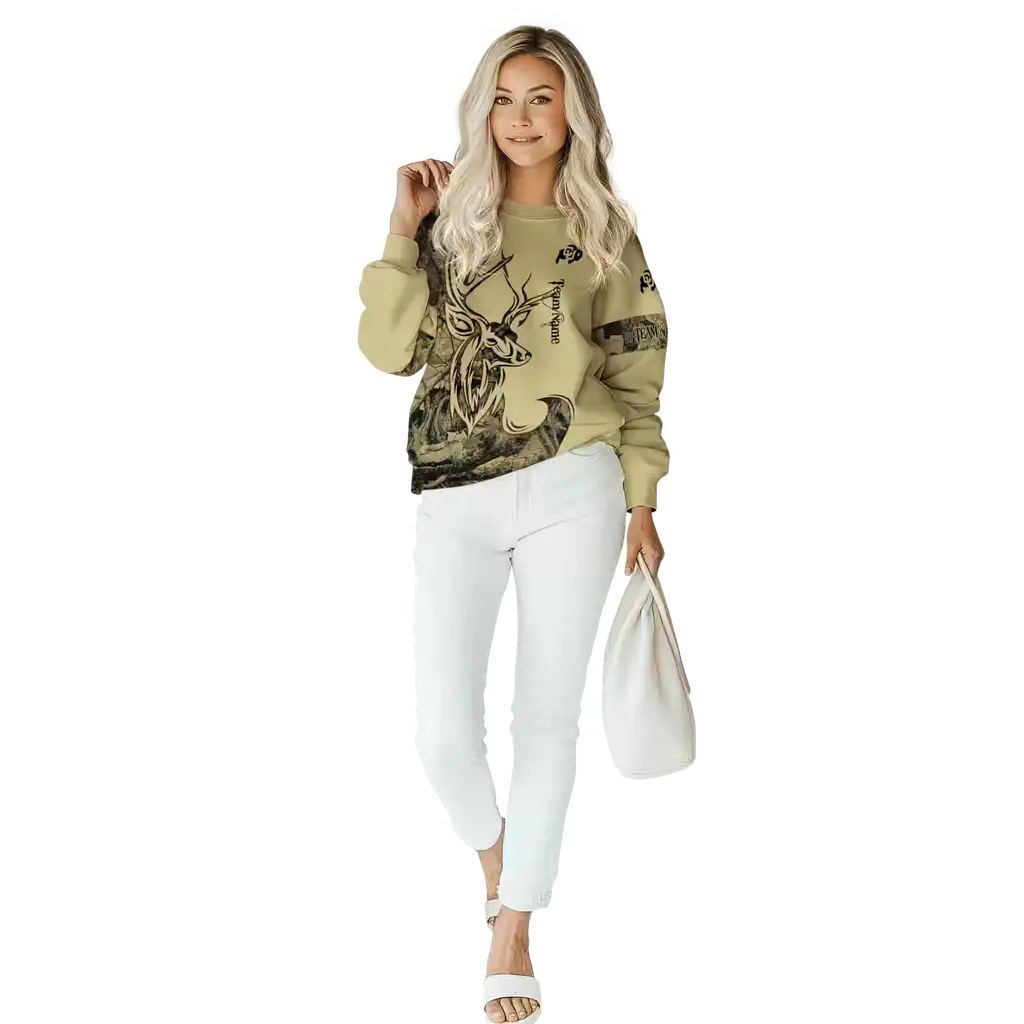 customized colorado buffaloes deer silhouette gold hoodie trendy customized colorado buffaloes deer silhouette gold hoodie trendy