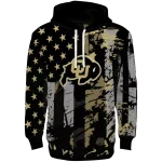 customized colorado buffaloes distressed flag gold black hoodie best selling