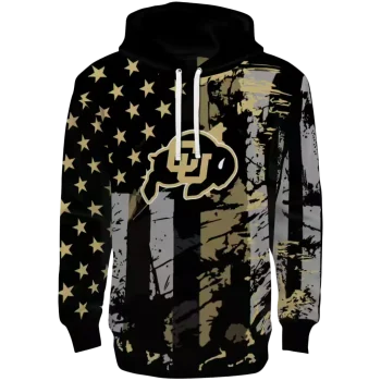 customized colorado buffaloes distressed flag gold black hoodie best selling