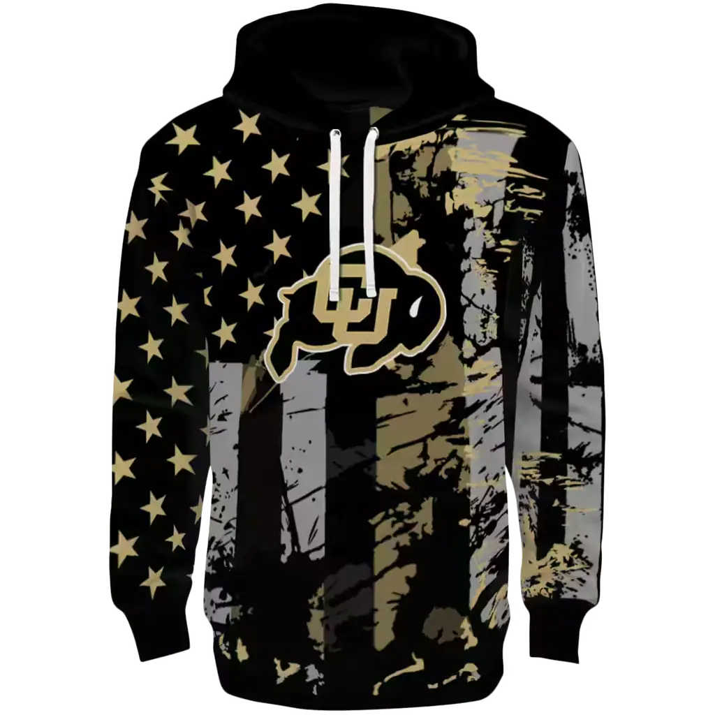 customized colorado buffaloes distressed flag gold black hoodie best selling customized colorado buffaloes distressed flag gold black hoodie best selling