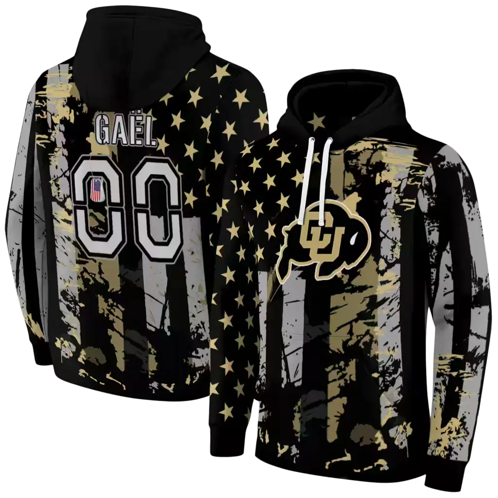 customized colorado buffaloes distressed flag gold black hoodie fashion forward customized colorado buffaloes distressed flag gold black hoodie fashion forward