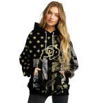 customized colorado buffaloes distressed flag gold black hoodie best selling