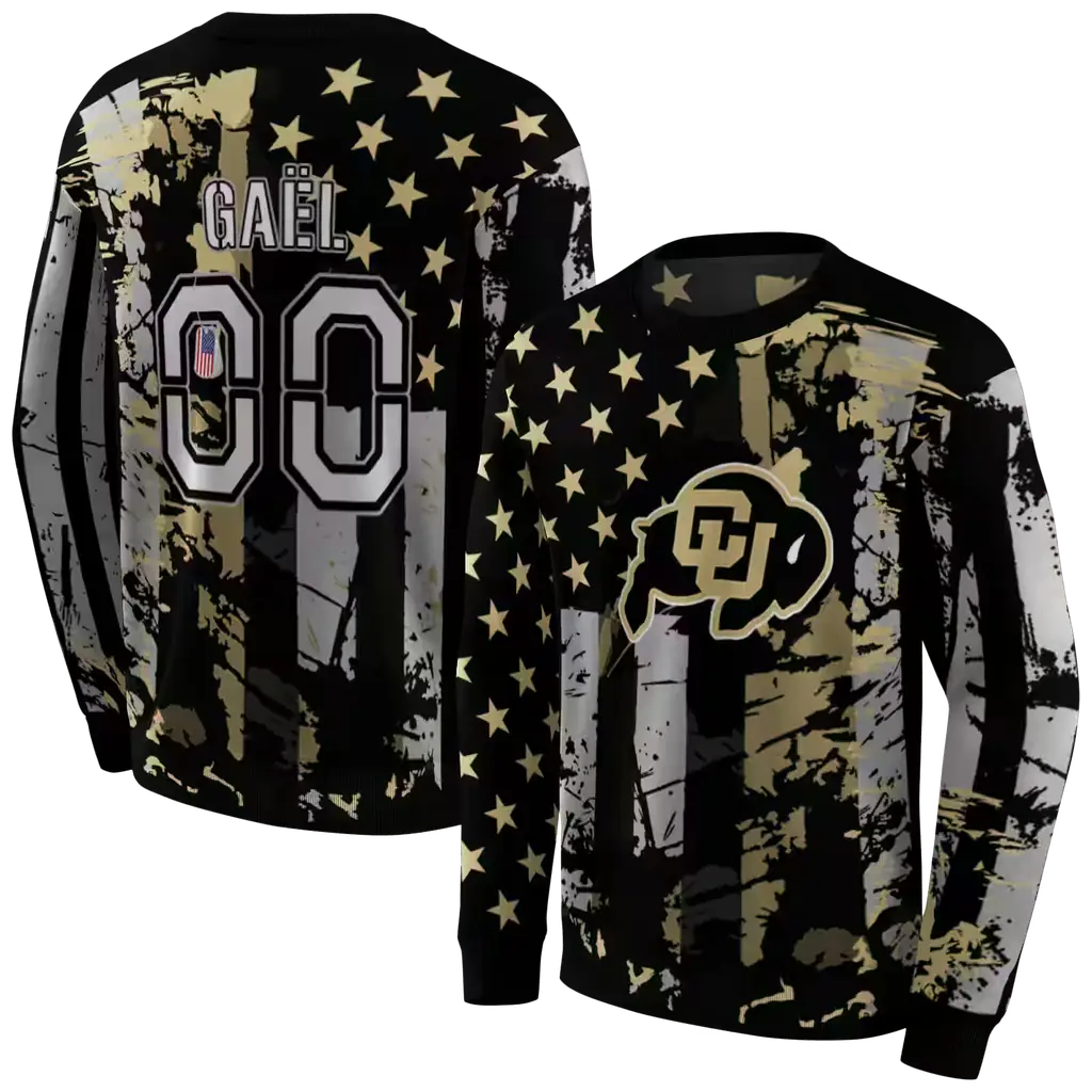 customized colorado buffaloes distressed flag gold black hoodie premium grade customized colorado buffaloes distressed flag gold black hoodie premium grade