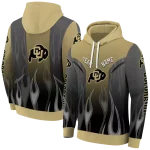 customized colorado buffaloes flame design gold hoodie best selling