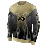 customized colorado buffaloes flame design gold hoodie best selling