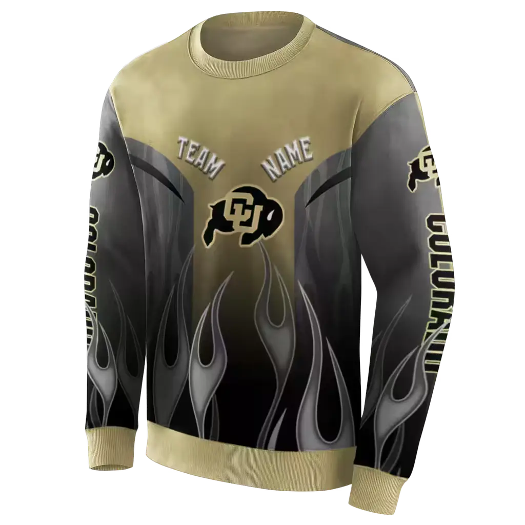 customized colorado buffaloes flame design gold hoodie new arrival customized colorado buffaloes flame design gold hoodie new arrival