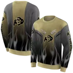 customized colorado buffaloes flame design gold hoodie best selling