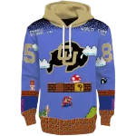 customized colorado buffaloes mario blue black hoodie best selling