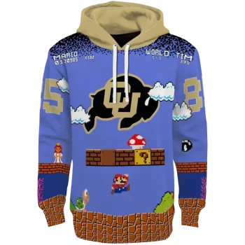customized colorado buffaloes mario blue black hoodie best selling