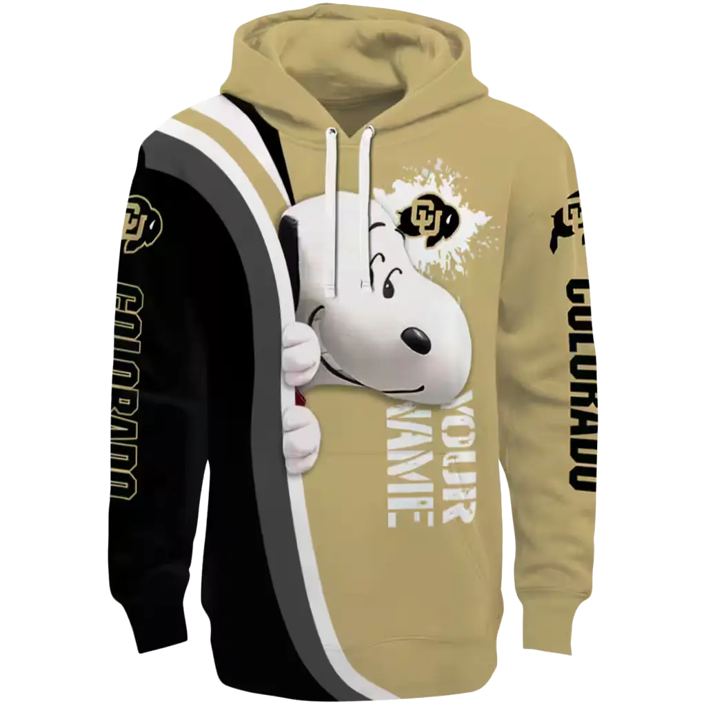 customized colorado buffaloes peeking snoopy gold hoodie best selling customized colorado buffaloes peeking snoopy gold hoodie best selling
