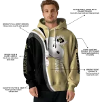 customized colorado buffaloes peeking snoopy gold hoodie best selling