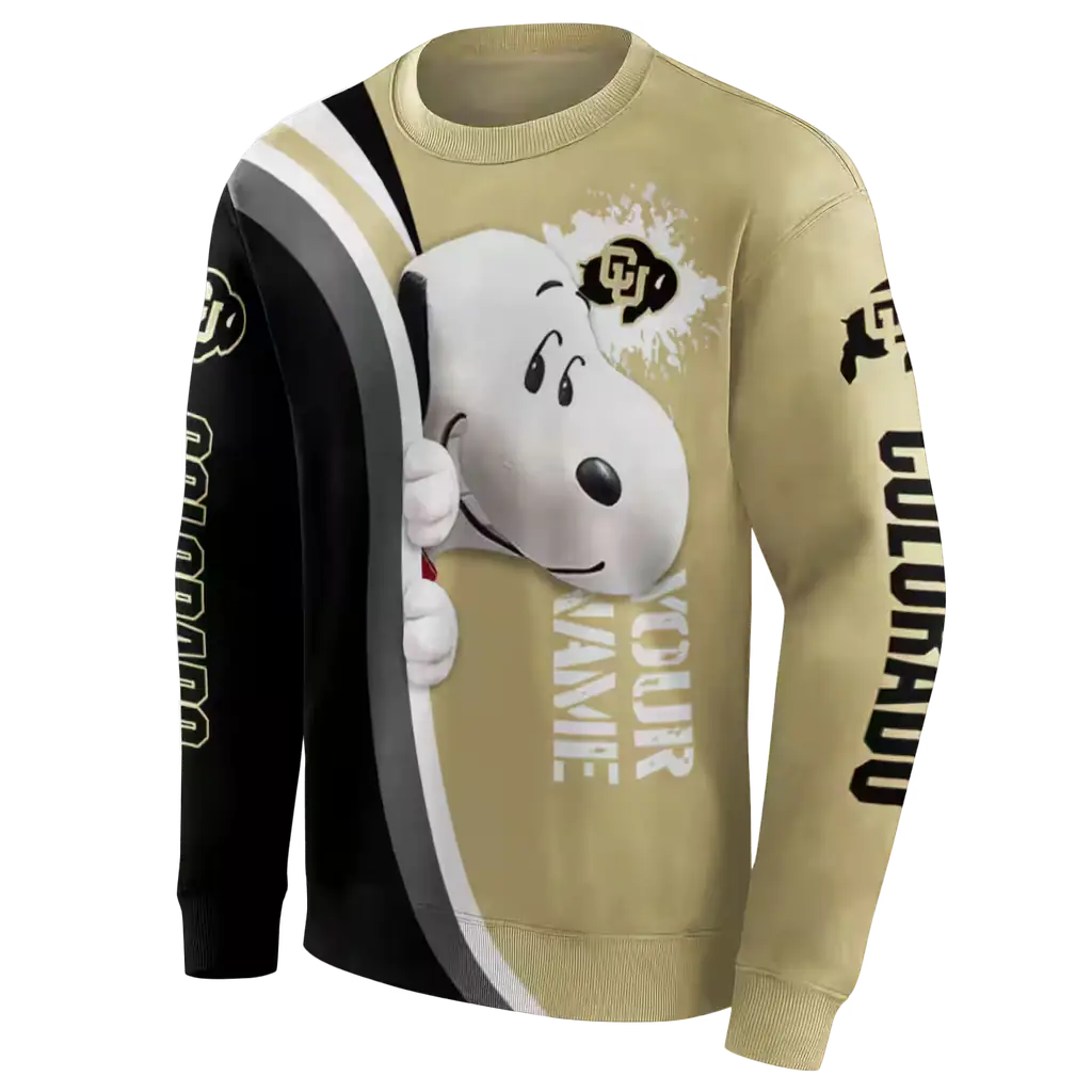 customized colorado buffaloes peeking snoopy gold hoodie new arrival customized colorado buffaloes peeking snoopy gold hoodie new arrival