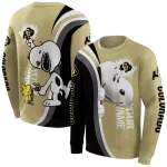 customized colorado buffaloes peeking snoopy gold hoodie best selling