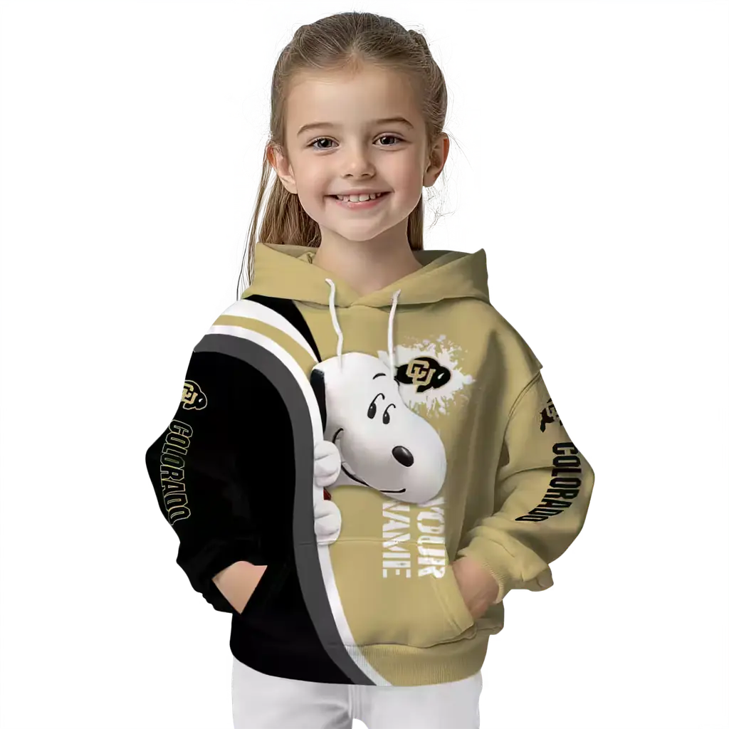 customized colorado buffaloes peeking snoopy gold hoodie top rated customized colorado buffaloes peeking snoopy gold hoodie top rated