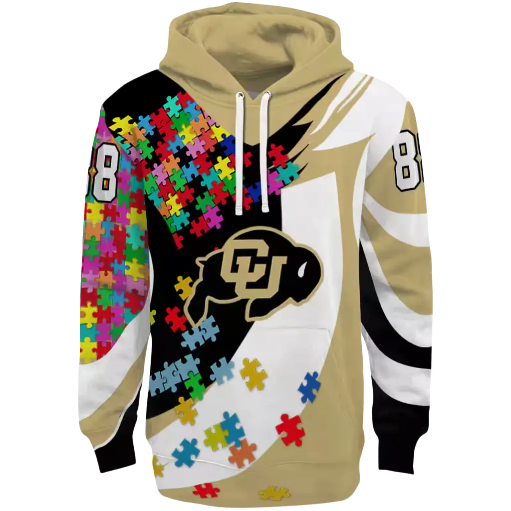 customized colorado buffaloes puzzle pieces gold hoodie best selling customized colorado buffaloes puzzle pieces gold hoodie best selling