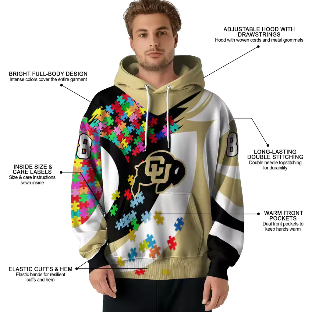customized colorado buffaloes puzzle pieces gold hoodie latest model customized colorado buffaloes puzzle pieces gold hoodie latest model
