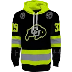 customized colorado buffaloes safety motif black neon green hoodie best selling