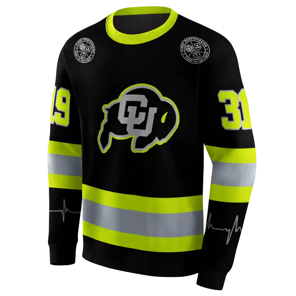 customized colorado buffaloes safety motif black neon green hoodie new arrival customized colorado buffaloes safety motif black neon green hoodie new arrival