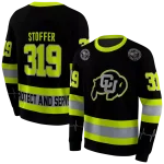 customized colorado buffaloes safety motif black neon green hoodie best selling