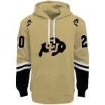 customized colorado buffaloes striped sleeves gold hoodie best selling