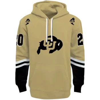 customized colorado buffaloes striped sleeves gold hoodie best selling